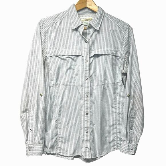 ExOfficio Insect Repellent Blue White Check Long Sleeve Shirt Size XL 16-18 - Picture 1 of 6